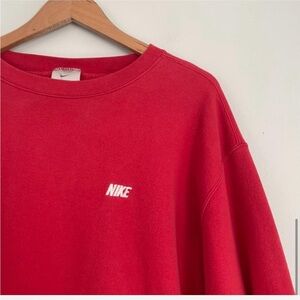Vintage Nike Embroidered Red Crewneck Sweatshirt
